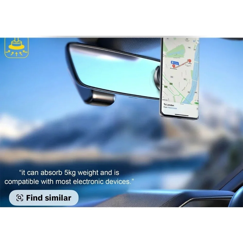 Universal Magnetic Car‎ Phone Mount Holder USB Charging 360 Rotation
